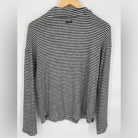 Lucky Brand Women’s Top Cowl Neck Stripes Oversized Classic Drawstring XS - Picture 2 of 8